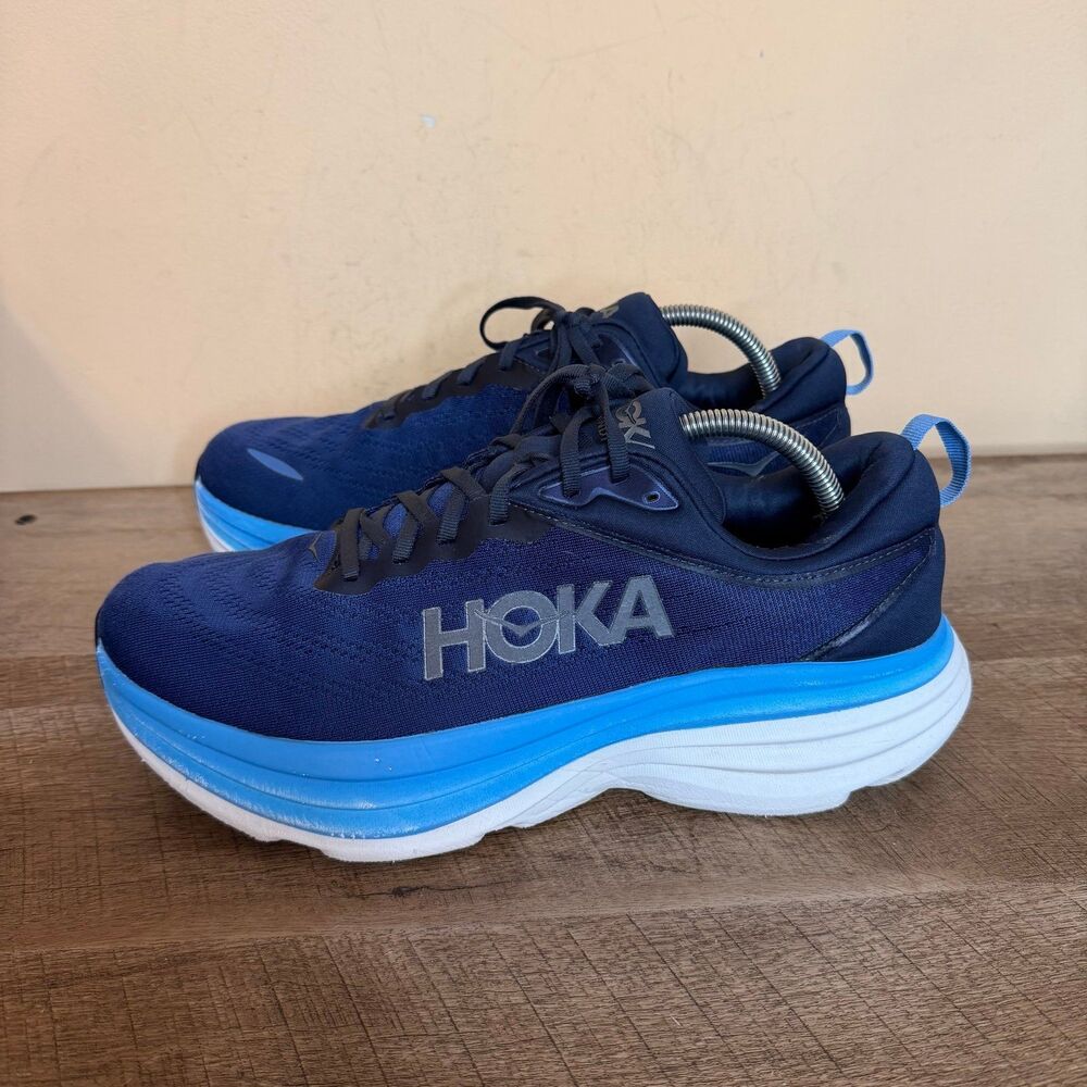 Hoka bondi 8 Men's Running Shoes Blue Athletic Sneakers size 10.5EE wide